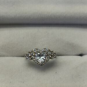 925 Created Moissanite Heart Size 6
